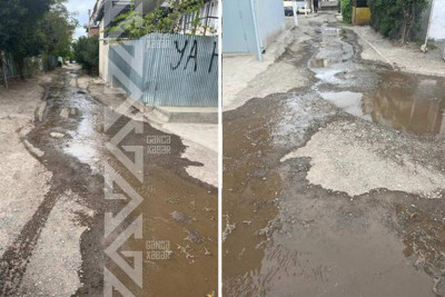 Bu küçədə illərdir kanalizasiya suları yola axır