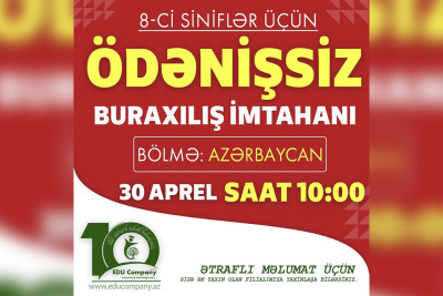 Məktəblilər üçün ödənişsiz sınaq imtahanı təklif olunur