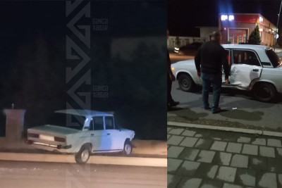 İki “VAZ” toqquşub, biri yoldan çıxıb