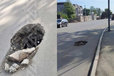 Dubay bazarına aparan yolda lükün ağzı açıq qalıb