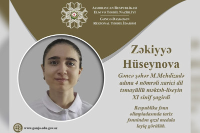 Məktəblimiz RFO-da qızıl medal qazanıb