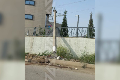 Sevinc qəsəbəsində elektrik dirəyinin aşma təhlükəsi var