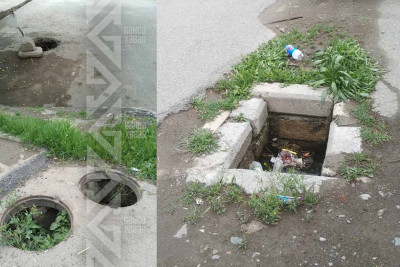 Bir küçədə 4 ağzı açıq lük var