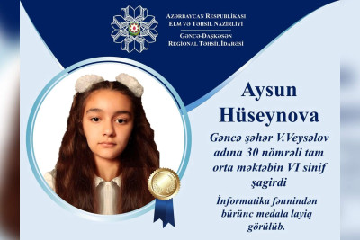 VI sinif şagirdi respublika müsabiqəsində medal qazanıb