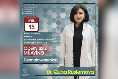 Dermatoveneroloq sakinləri pulsuz müayinə edəcək