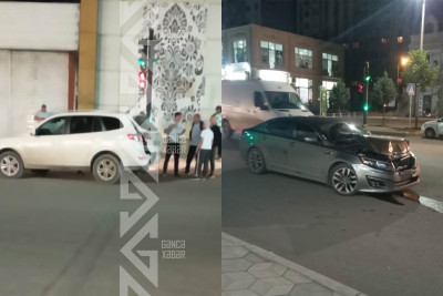 Yeni Gəncədə iki minik avtomobili toqquşub
