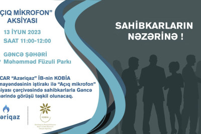 Sahibkarlar üçün “Açıq mikrofon” aksiyası təşkil olunacaq
