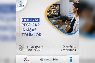 “Peşəkar İnkişaf” üzrə onlayn təlimlər təşkil olunur