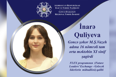 16 nömrəli tam orta məktəbin şagirdi ABŞ-də pulsuz təhsil alacaq