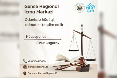 Şəhər sakinlərinə ödənişsiz hüquqi xidmət göstəriləcək