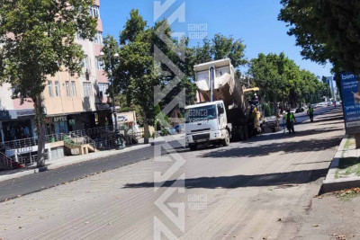 Şəhər mərkəzində prospekt asfaltlanıb