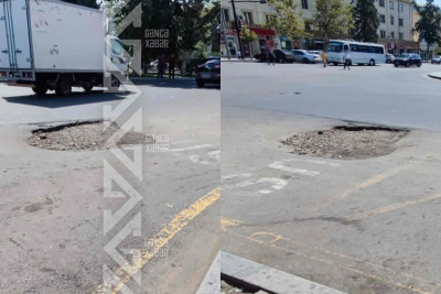 Nərimanov prospekti ərazisində çökək yaranıb
