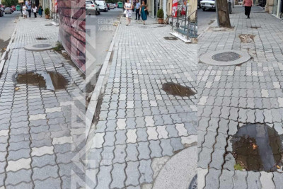 Piyada səkisi yararsız haldadır