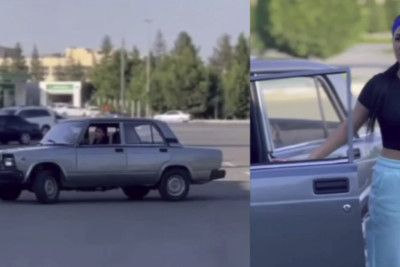 Gənc qadın sürücü "VAZ-2107" ilə avtoxuliqanlıq edib