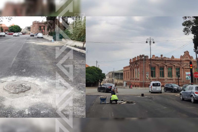 Asfalt örtüyündən aşağıda qalan lüklərin səviyyəsi qaldırılır