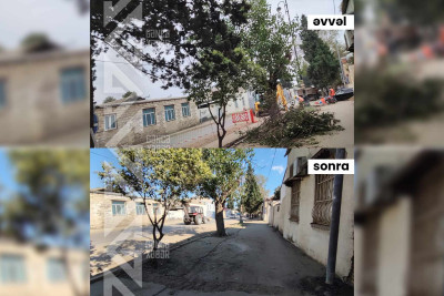 Piyada səkisindəki maneə aradan qaldırılıb