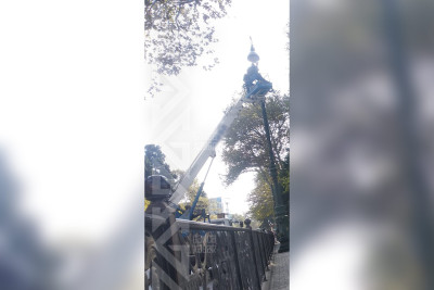 Heydər Əliyev prospektində köhnə plafonlar yenilənir