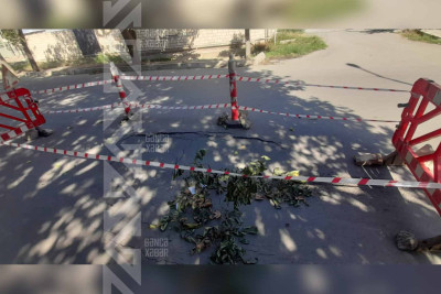 Elşən Abbasov küçəsində yol çöküb