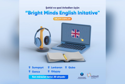 Şəhid və qazi övladları üçün ödənişsiz ingilis dili dərsləri keçiriləcək