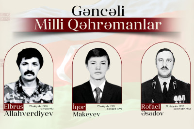 Bu gün 3 gəncəli Milli Qəhrəman, Birinci Qarabağ müharibəsi şəhidlərinin doğum günüdür