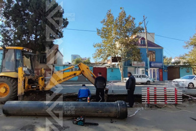 Sıradan çıxmış su borusu yenisi ilə əvəz olunur