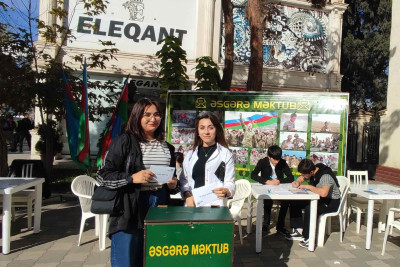 Məktəblilər "Əsgərə məktub" layihəsində iştirak ediblər