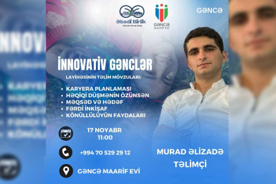 Gəncə Maarif Evində təlim keçiriləcək