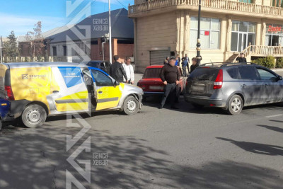 Şəhərin mərkəzində zəncirvari qəza olub