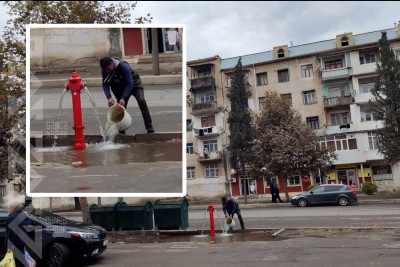 Yanğınsöndürən hidrant partlayıb