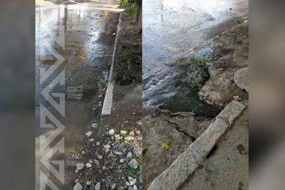 Aida İmanquliyeva küçəsində kanalizasiya suyu daşıb