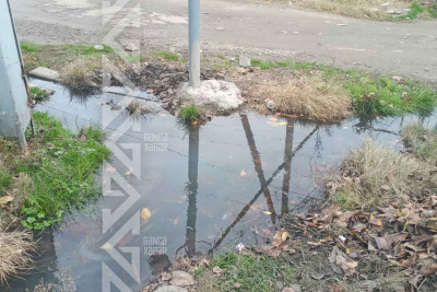 Şəhərin bir küçəsi suyun içində qalıb