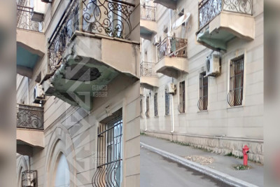 Bu binanın eyvanları qəzalı vəziyyətdədir