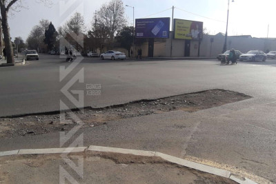 Yoldakı çöküntü sürücüləri narahat edir