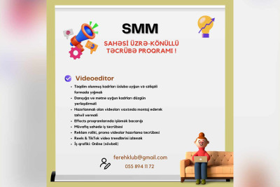 Könüllü təcrübə proqramı keçmək istəyənlər üçün qeydiyyat başlayıb
