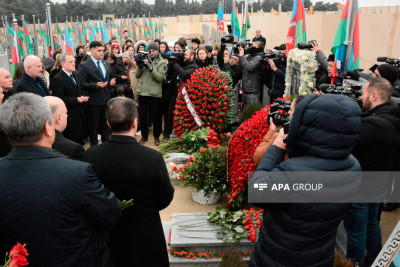 Terror hadisəsi zamanı şəhid olan Orxan Əsgərovun məzarı ziyarət olunub