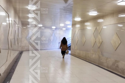 Yeraltı keçiddə işıqlandırma bərpa edilib