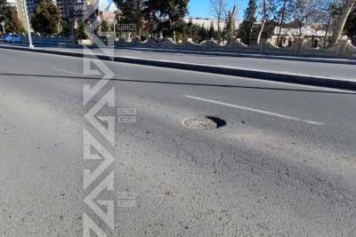 Prospektdəki lüklər avtomobillər üçün təhlükə yaradır