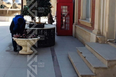 Şəhərin mərkəzində abadlaşdırma işləri aparılır