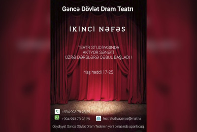 Aktyor sənəti üzrə dərslər almaq istəyənlərin nəzərinə