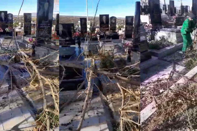 Qəbiristanlıqlardan birində təmizlik və bərpa işləri görülüb