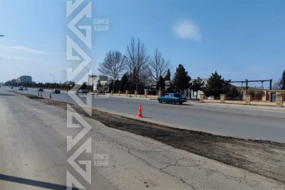 Üzeyir Hacıbəyli prospektinin bir hissəsi təmir olunur