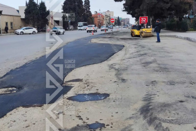 Yolun yararsız hissələri təmir olunur