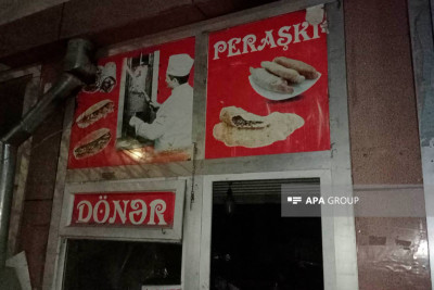 Şəhərin mərkəzində dönərxana yanıb