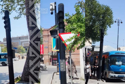 Şəhərin mərkəzində işıqforlar işləmir