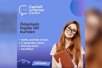 “Capitalk” Dil Mərkəzi ödənişsiz ingilis dili dərsləri təşkil edir