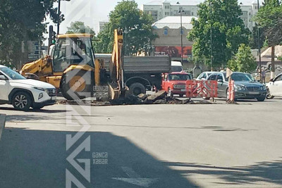 Mərkəzi yolun çökmüş hissəsi təmir edilir