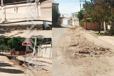 Cavadxan küçəsində təmir işləri aparılır