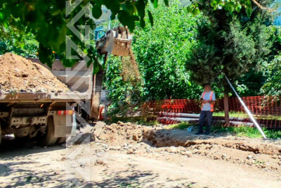 Mahrasa bağına kanalizasiya xətti çəkilir