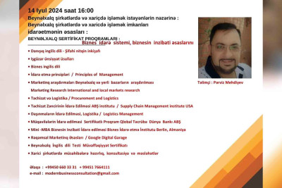 Təlimçi Pərviz Mehdiyev ilə növbəti təşkil olunacaq