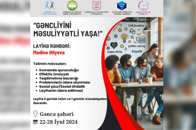 "Gəncliyini məsuliyyətli yaşa!" layihəsinə qeydiyyat başlayır